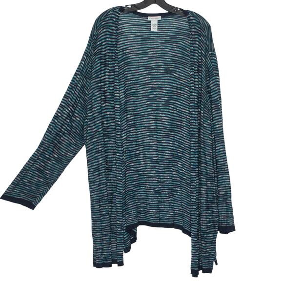 Catherines Cardigan Sweater Coastal Grandma Cottage Boho Minimalist Blue Size 3X - Picture 6 of 6